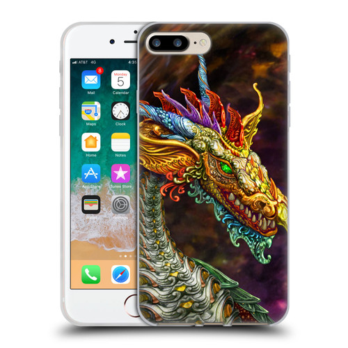 Myles Pinkney Mythical Silver Dragon Soft Gel Case for Apple iPhone 7 Plus / iPhone 8 Plus