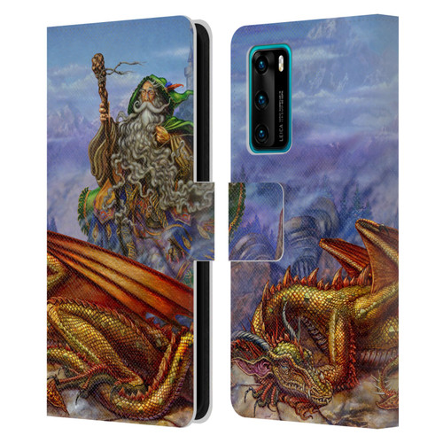 Myles Pinkney Mythical Dragonlands Leather Book Wallet Case Cover For Huawei P40 5G