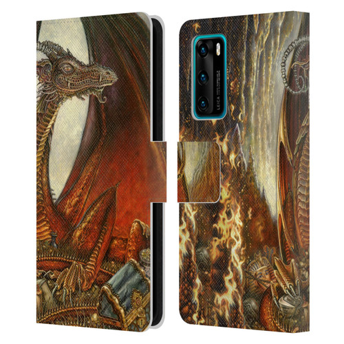 Myles Pinkney Mythical Treasure Dragon Leather Book Wallet Case Cover For Huawei P40 5G