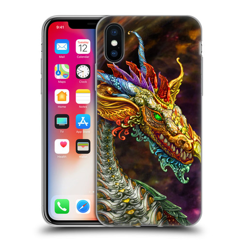 Myles Pinkney Mythical Silver Dragon Soft Gel Case for Apple iPhone X / iPhone XS