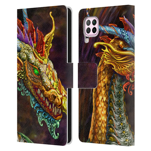 Myles Pinkney Mythical Silver Dragon Leather Book Wallet Case Cover For Huawei Nova 6 SE / P40 Lite