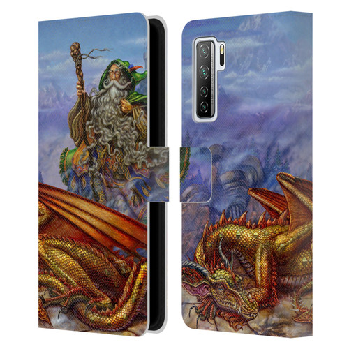Myles Pinkney Mythical Dragonlands Leather Book Wallet Case Cover For Huawei Nova 7 SE/P40 Lite 5G