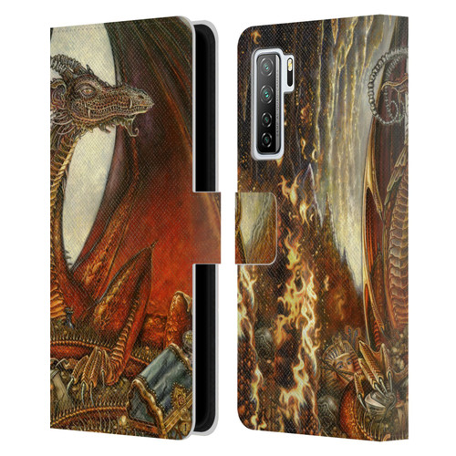Myles Pinkney Mythical Treasure Dragon Leather Book Wallet Case Cover For Huawei Nova 7 SE/P40 Lite 5G