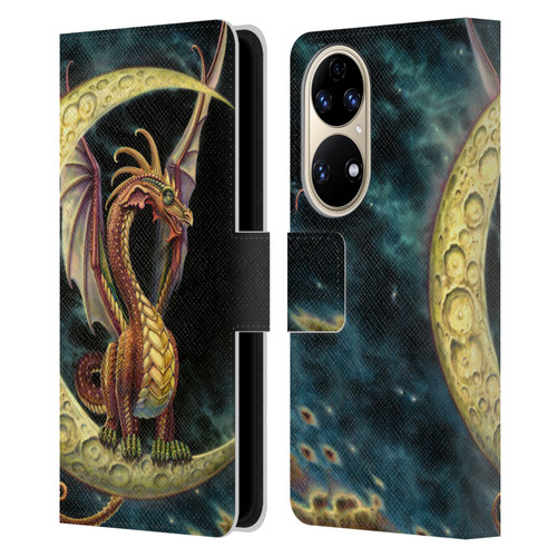 Myles Pinkney Mythical Moon Dragon Leather Book Wallet Case Cover For Huawei P50
