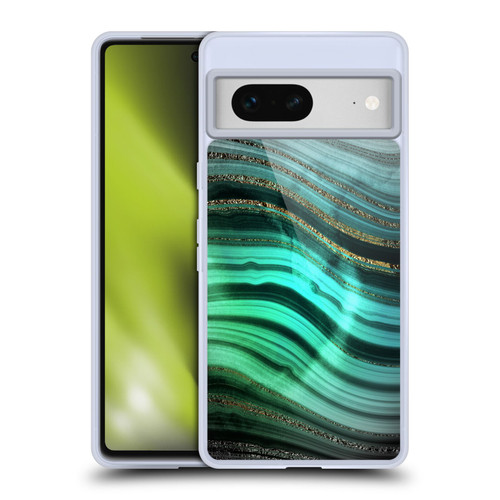 UtArt Malachite Emerald Glitter Gradient Soft Gel Case for Google Pixel 7