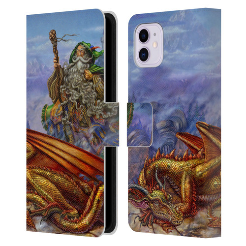 Myles Pinkney Mythical Dragonlands Leather Book Wallet Case Cover For Apple iPhone 11