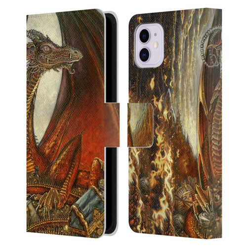 Myles Pinkney Mythical Treasure Dragon Leather Book Wallet Case Cover For Apple iPhone 11