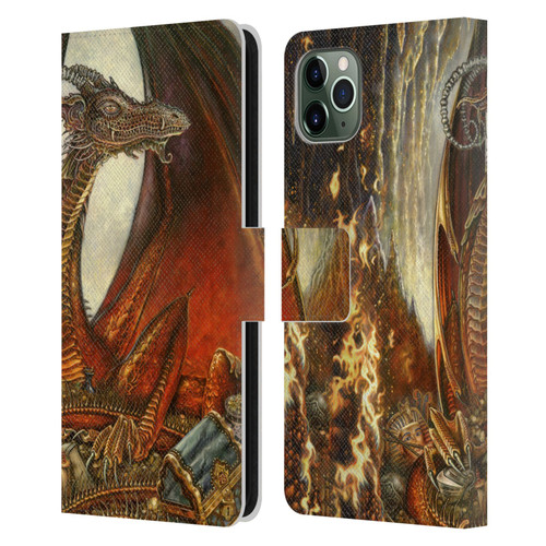 Myles Pinkney Mythical Treasure Dragon Leather Book Wallet Case Cover For Apple iPhone 11 Pro Max