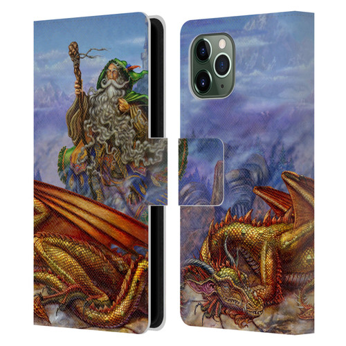 Myles Pinkney Mythical Dragonlands Leather Book Wallet Case Cover For Apple iPhone 11 Pro
