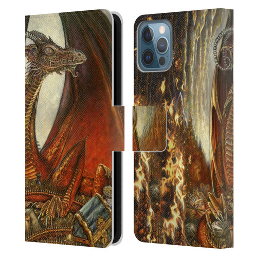 Myles Pinkney Mythical Treasure Dragon Leather Book Wallet Case Cover For Apple iPhone 12 / iPhone 12 Pro