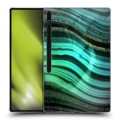 UtArt Malachite Emerald Glitter Gradient Soft Gel Case for Samsung Galaxy Tab S8 Ultra