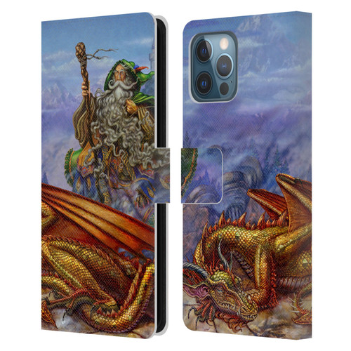 Myles Pinkney Mythical Dragonlands Leather Book Wallet Case Cover For Apple iPhone 12 Pro Max