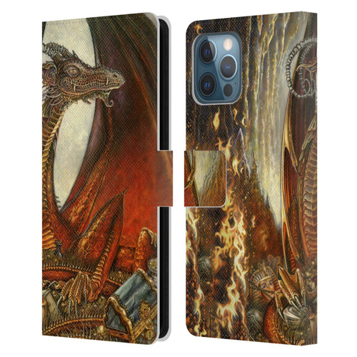 Myles Pinkney Mythical Treasure Dragon Leather Book Wallet Case Cover For Apple iPhone 12 Pro Max