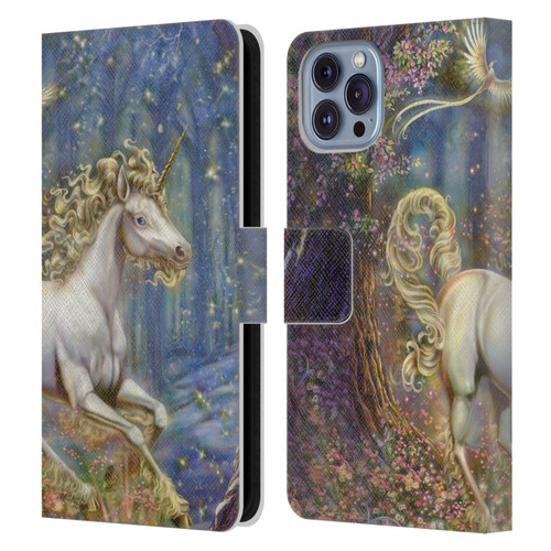 Myles Pinkney Mythical Unicorn Leather Book Wallet Case Cover For Apple iPhone 14