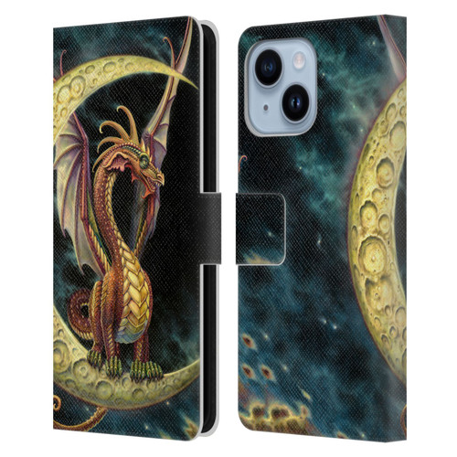Myles Pinkney Mythical Moon Dragon Leather Book Wallet Case Cover For Apple iPhone 14 Plus