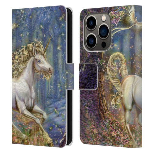 Myles Pinkney Mythical Unicorn Leather Book Wallet Case Cover For Apple iPhone 14 Pro