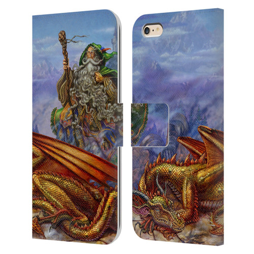 Myles Pinkney Mythical Dragonlands Leather Book Wallet Case Cover For Apple iPhone 6 Plus / iPhone 6s Plus