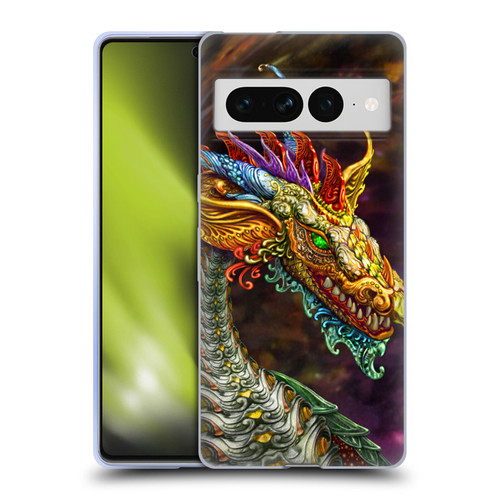 Myles Pinkney Mythical Silver Dragon Soft Gel Case for Google Pixel 7 Pro