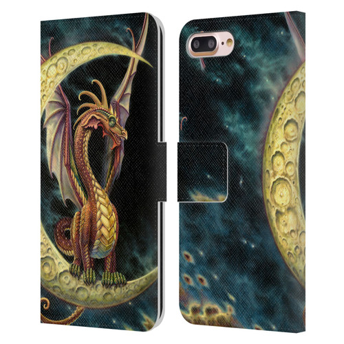 Myles Pinkney Mythical Moon Dragon Leather Book Wallet Case Cover For Apple iPhone 7 Plus / iPhone 8 Plus