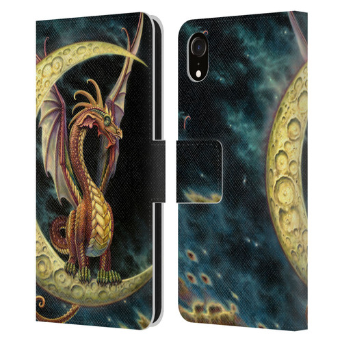 Myles Pinkney Mythical Moon Dragon Leather Book Wallet Case Cover For Apple iPhone XR