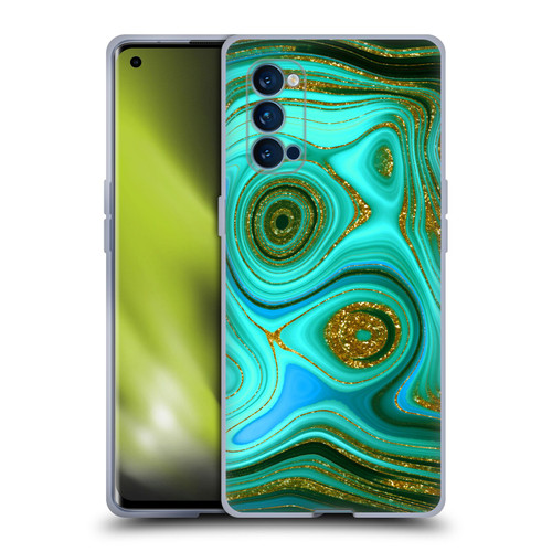 UtArt Malachite Emerald Liquid Gem Soft Gel Case for OPPO Reno 4 Pro 5G