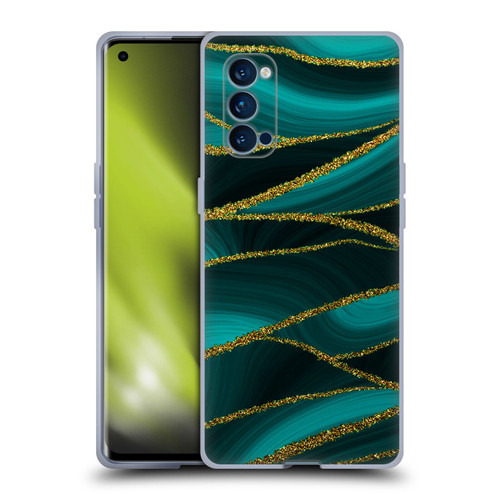UtArt Malachite Emerald Turquoise Shimmers Soft Gel Case for OPPO Reno 4 Pro 5G