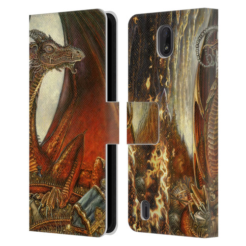 Myles Pinkney Mythical Treasure Dragon Leather Book Wallet Case Cover For Nokia C01 Plus/C1 2nd Edition