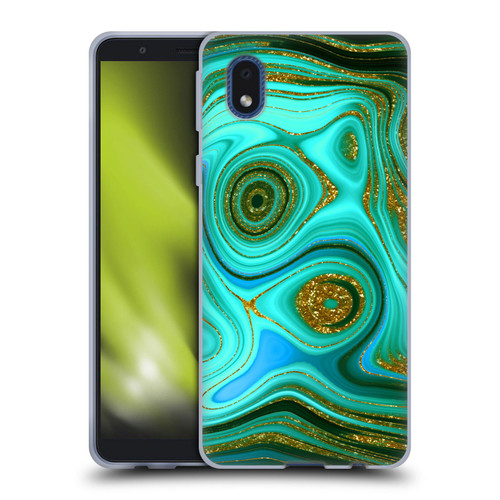 UtArt Malachite Emerald Liquid Gem Soft Gel Case for Samsung Galaxy A01 Core (2020)