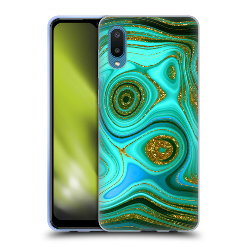 UtArt Malachite Emerald Liquid Gem Soft Gel Case for Samsung Galaxy A02/M02 (2021)