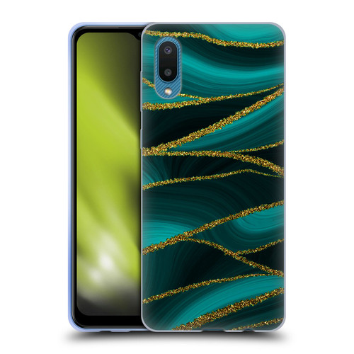 UtArt Malachite Emerald Turquoise Shimmers Soft Gel Case for Samsung Galaxy A02/M02 (2021)