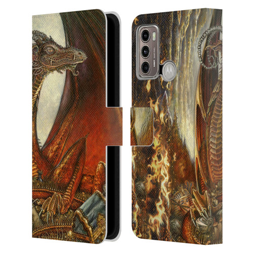 Myles Pinkney Mythical Treasure Dragon Leather Book Wallet Case Cover For Motorola Moto G60 / Moto G40 Fusion
