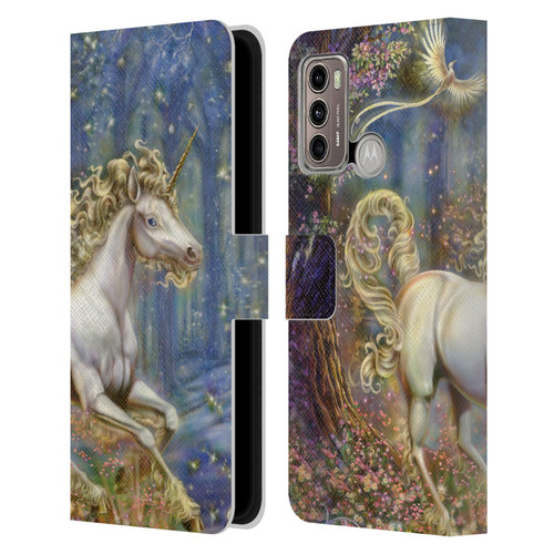 Myles Pinkney Mythical Unicorn Leather Book Wallet Case Cover For Motorola Moto G60 / Moto G40 Fusion