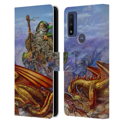 Myles Pinkney Mythical Dragonlands Leather Book Wallet Case Cover For Motorola G Pure