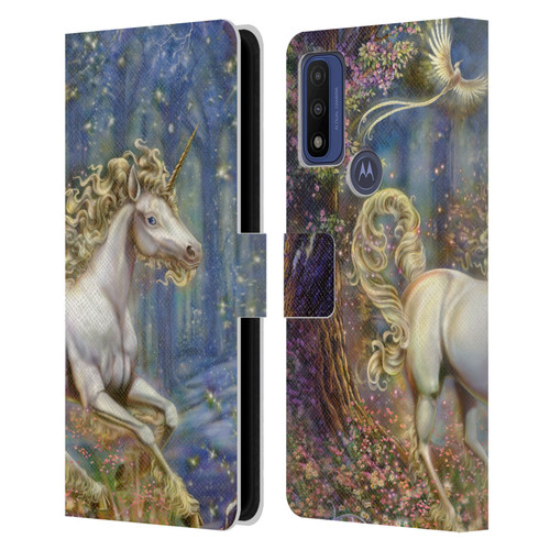 Myles Pinkney Mythical Unicorn Leather Book Wallet Case Cover For Motorola G Pure