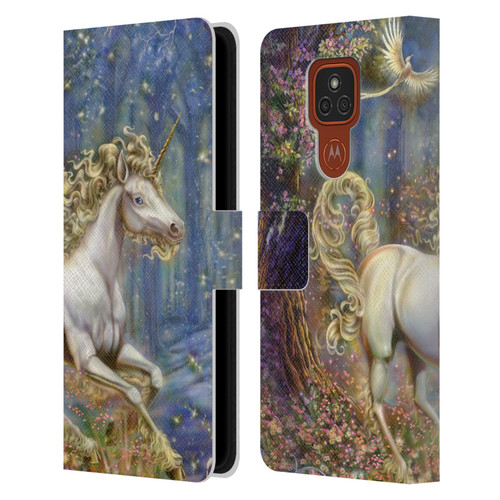 Myles Pinkney Mythical Unicorn Leather Book Wallet Case Cover For Motorola Moto E7 Plus