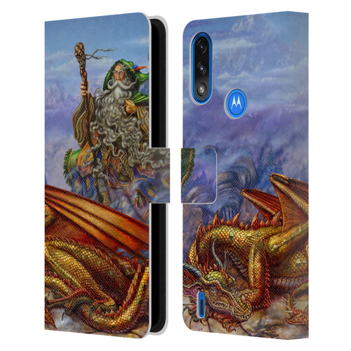 Myles Pinkney Mythical Dragonlands Leather Book Wallet Case Cover For Motorola Moto E7 Power / Moto E7i Power
