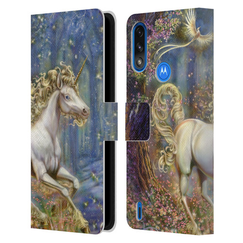 Myles Pinkney Mythical Unicorn Leather Book Wallet Case Cover For Motorola Moto E7 Power / Moto E7i Power