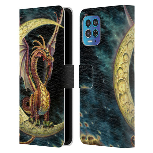 Myles Pinkney Mythical Moon Dragon Leather Book Wallet Case Cover For Motorola Moto G100