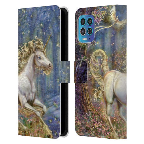 Myles Pinkney Mythical Unicorn Leather Book Wallet Case Cover For Motorola Moto G100