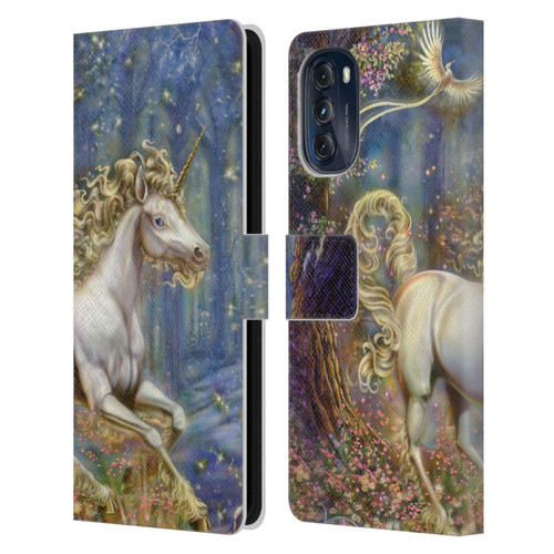 Myles Pinkney Mythical Unicorn Leather Book Wallet Case Cover For Motorola Moto G (2022)