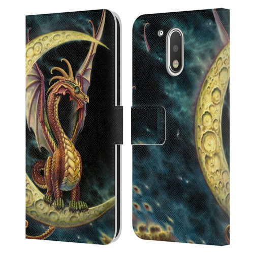 Myles Pinkney Mythical Moon Dragon Leather Book Wallet Case Cover For Motorola Moto G41