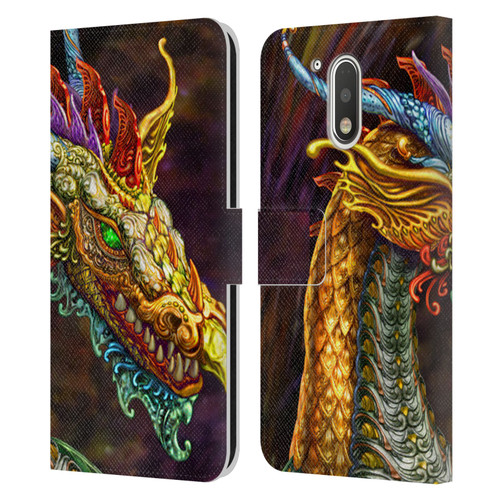 Myles Pinkney Mythical Silver Dragon Leather Book Wallet Case Cover For Motorola Moto G41