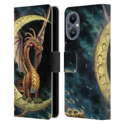 Myles Pinkney Mythical Moon Dragon Leather Book Wallet Case Cover For OnePlus Nord N20 5G