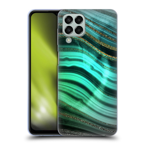 UtArt Malachite Emerald Glitter Gradient Soft Gel Case for Samsung Galaxy M33 (2022)