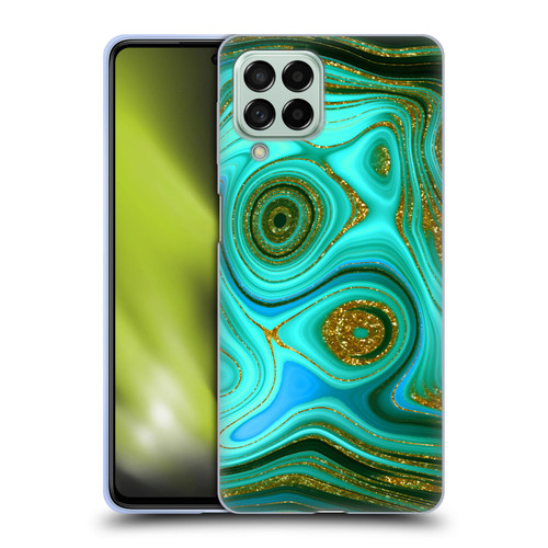 UtArt Malachite Emerald Liquid Gem Soft Gel Case for Samsung Galaxy M53 (2022)