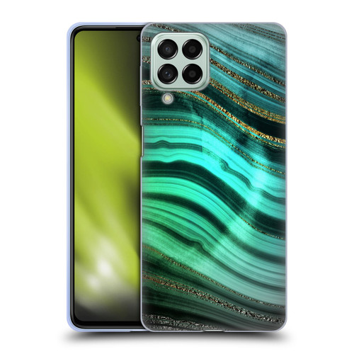 UtArt Malachite Emerald Glitter Gradient Soft Gel Case for Samsung Galaxy M53 (2022)