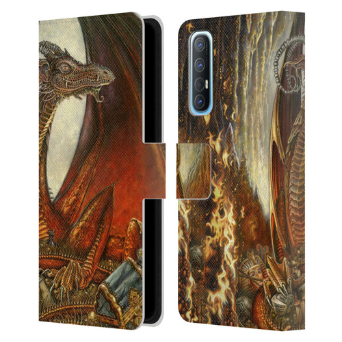 Myles Pinkney Mythical Treasure Dragon Leather Book Wallet Case Cover For OPPO Find X2 Neo 5G