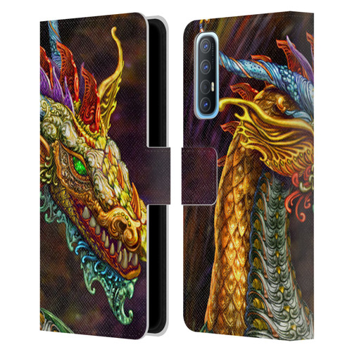 Myles Pinkney Mythical Silver Dragon Leather Book Wallet Case Cover For OPPO Find X2 Neo 5G
