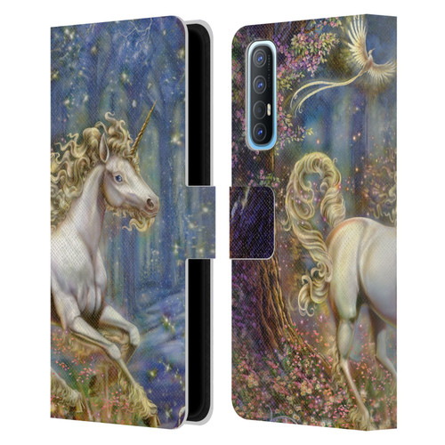 Myles Pinkney Mythical Unicorn Leather Book Wallet Case Cover For OPPO Find X2 Neo 5G