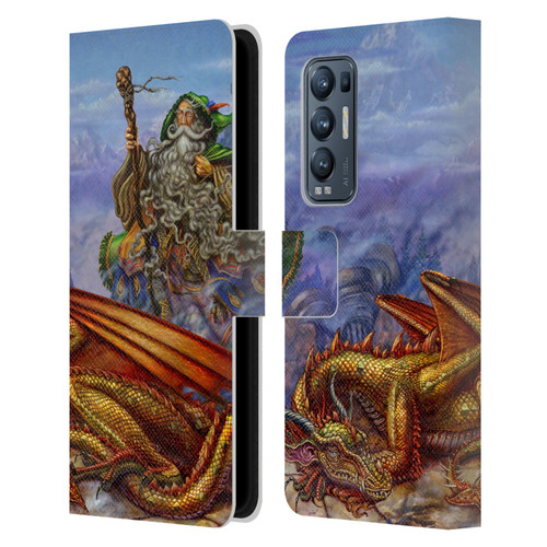 Myles Pinkney Mythical Dragonlands Leather Book Wallet Case Cover For OPPO Find X3 Neo / Reno5 Pro+ 5G